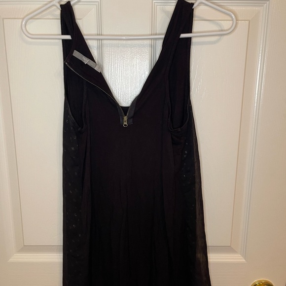 Charlotte Russe Black Sheer Polka Dot Tank Top with Gold Shimmer XS - Picture 7 of 7